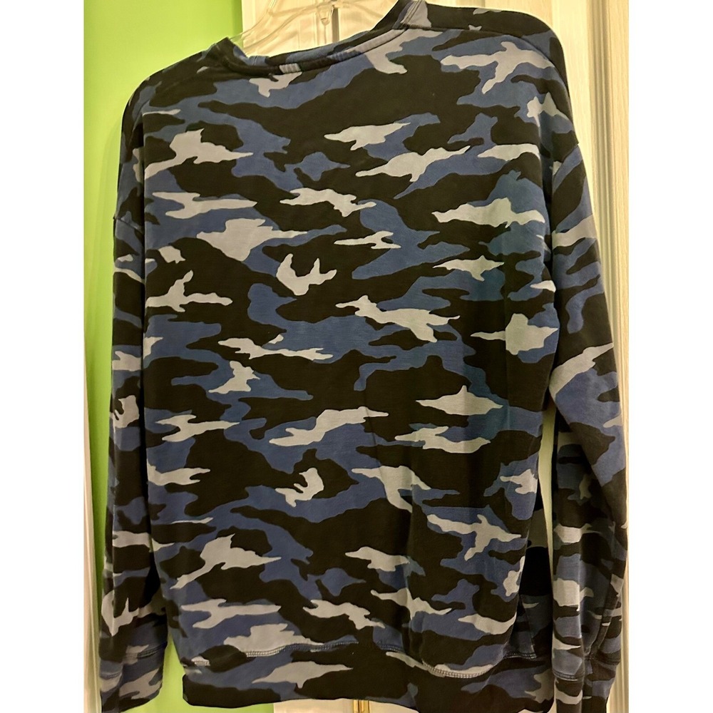 Athleta Coaster Luxe Sweatshirt Womens XS Blue Camo Pullover 632058-01 - Picture 7 of 11